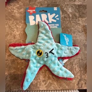 NWT BARK Under the Seams Starfish Dog Toy - Crinkle Squeaker